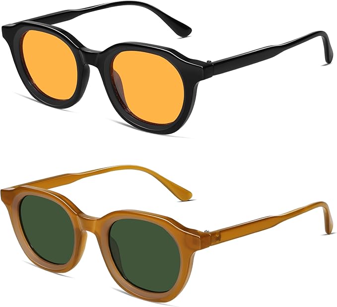 Retro Round Sunglasses for Men Women Vintage Circle Shades