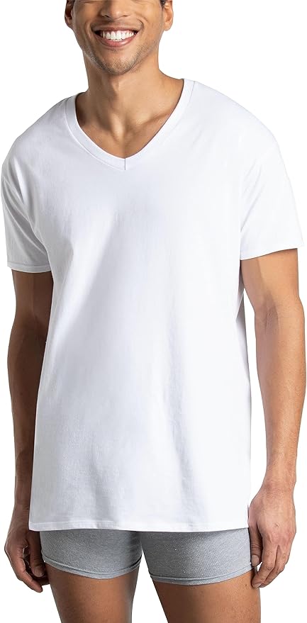 6 in a pack Fruit of the loom men’s v-neck undershirts