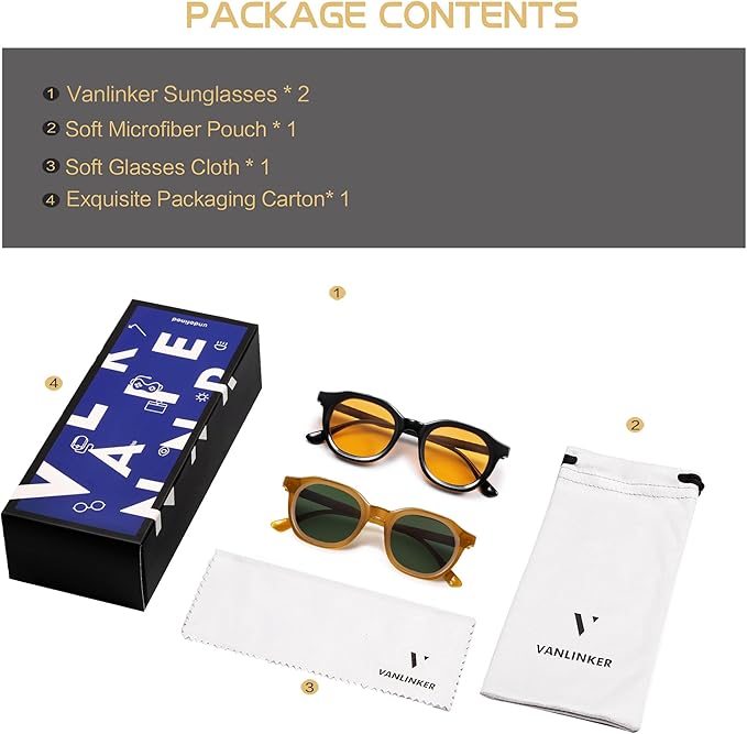 Retro Round Sunglasses for Men Women Vintage Circle Shades