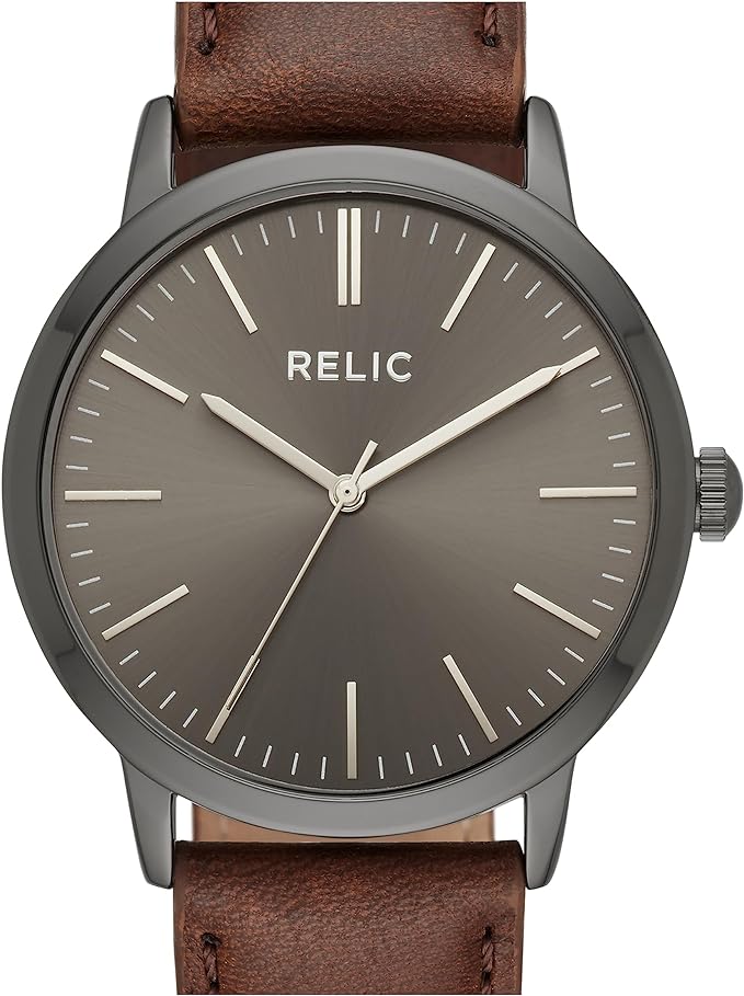Relic by Fossil Men's Jeffery Quartz Metal Casual Watch with Leather or Stainless Steel Bracelet