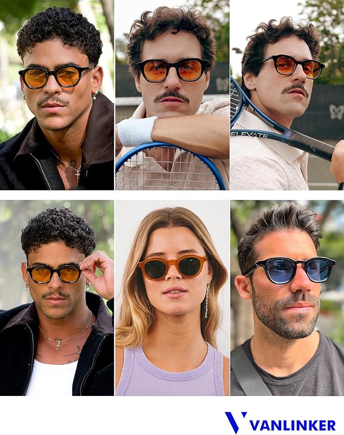 Retro Round Sunglasses for Men Women Vintage Circle Shades