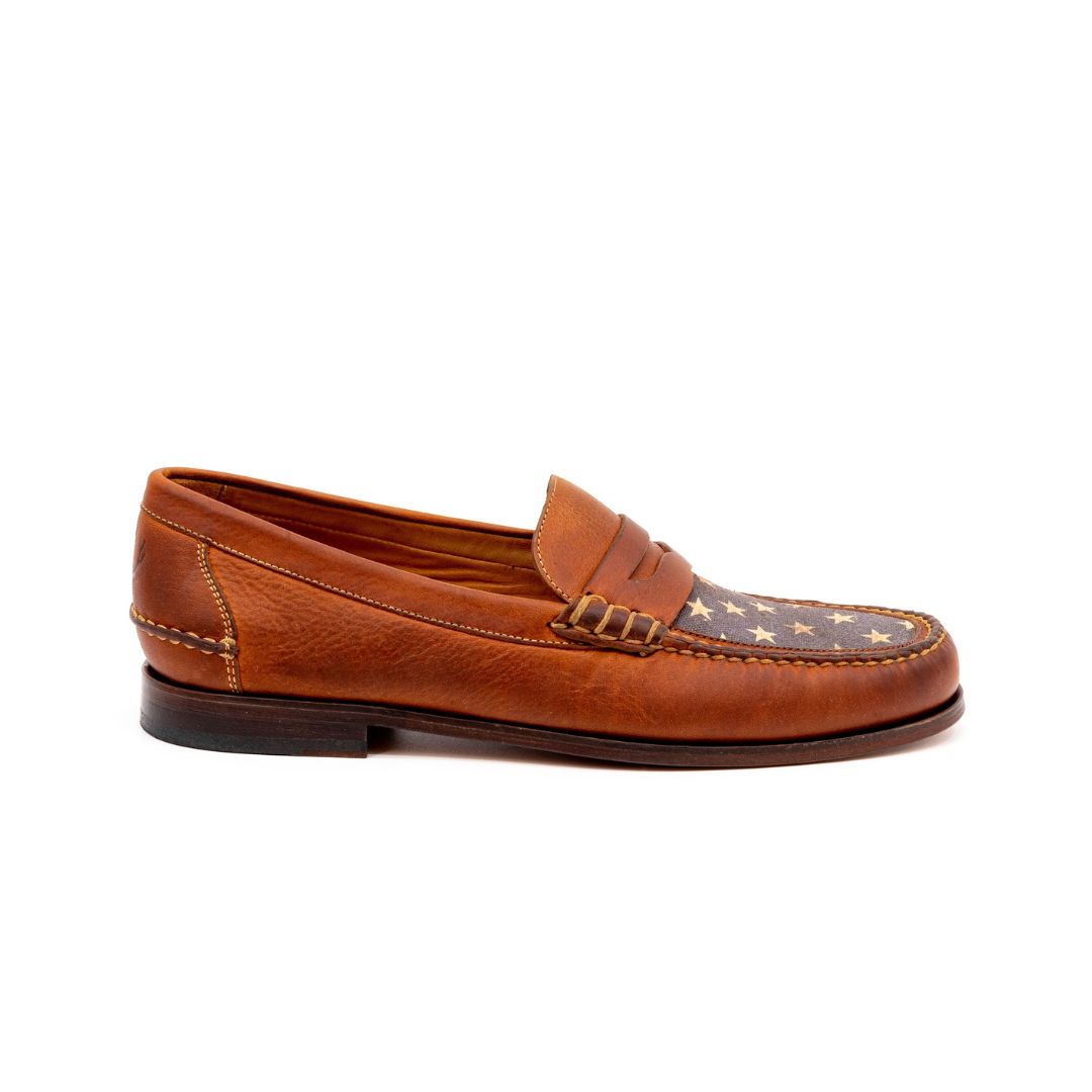 ALL AMERICAN SADDLE LEATHER PENNY LOAFERS - RUST