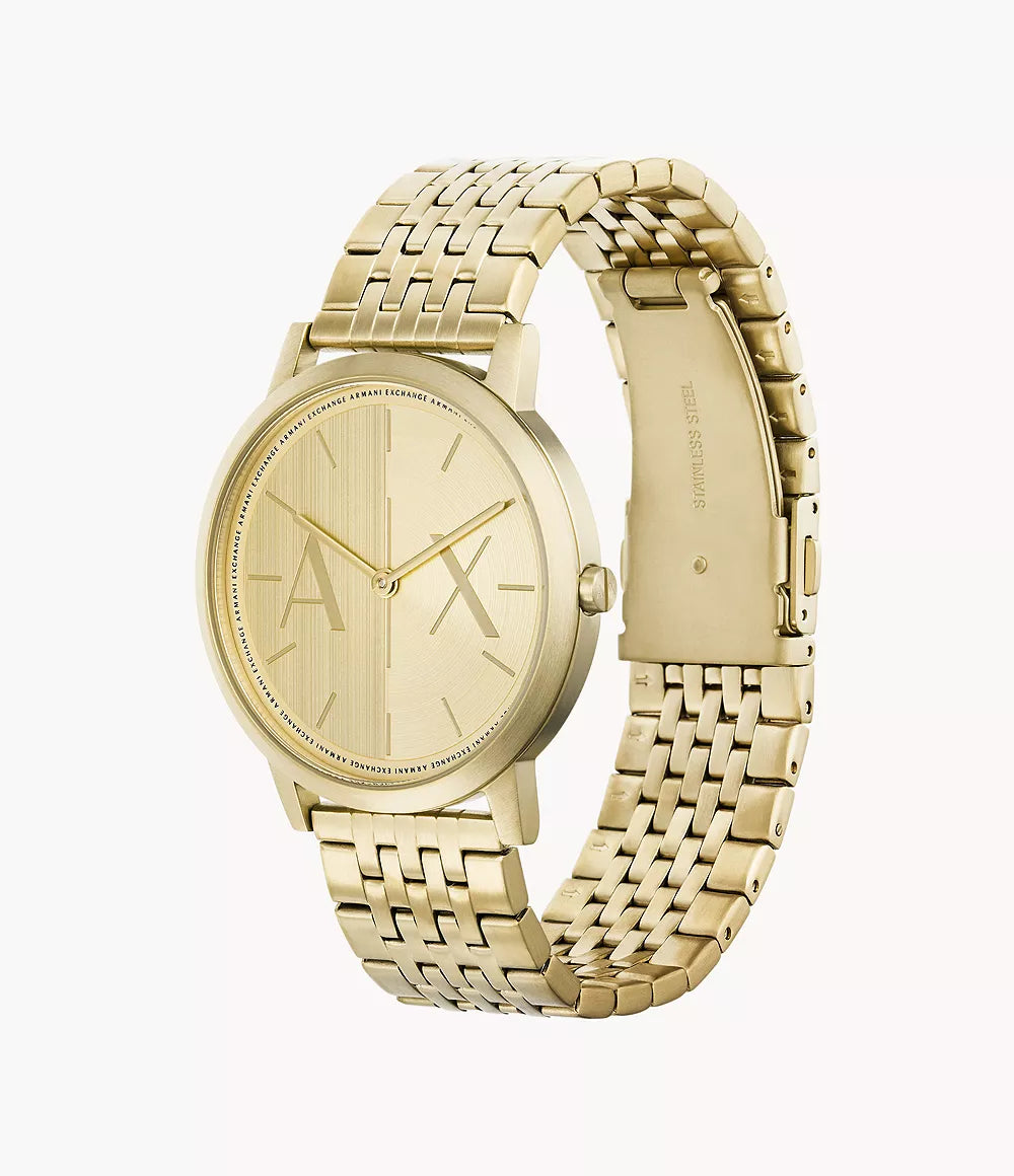 Armani Exchange Two-Hand Gold-Tone Stainless Steel Watch