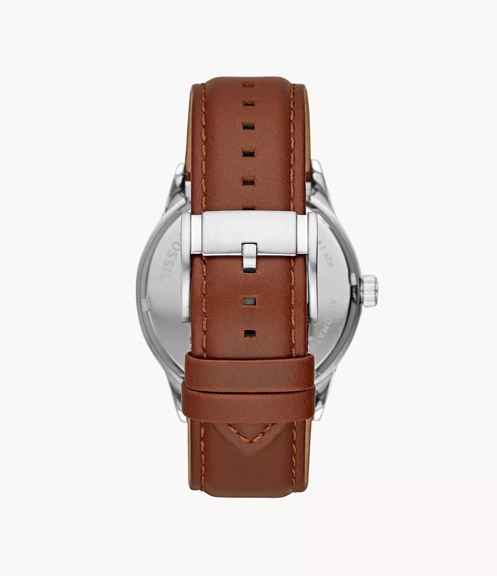 Fossil 48mm Flynn Automatic Brown Leather Watch