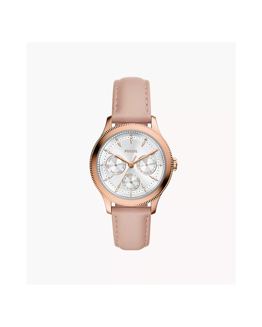 Brynn 38 mm Multifunction Pink Leather Watch (Ladies)