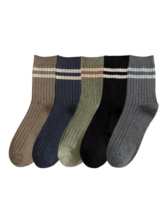 Mens Athletic Cotton Socks Five Pack Ankle Sock