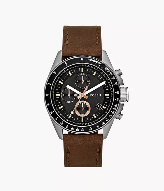 Fossil Decker Chronograph Brown Leather Watch