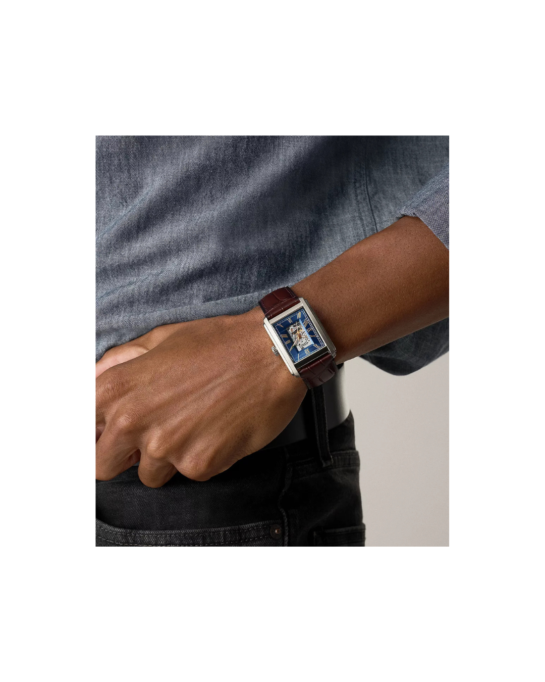 Carraway 30 mm Automatic Brown Croco Leather Watch