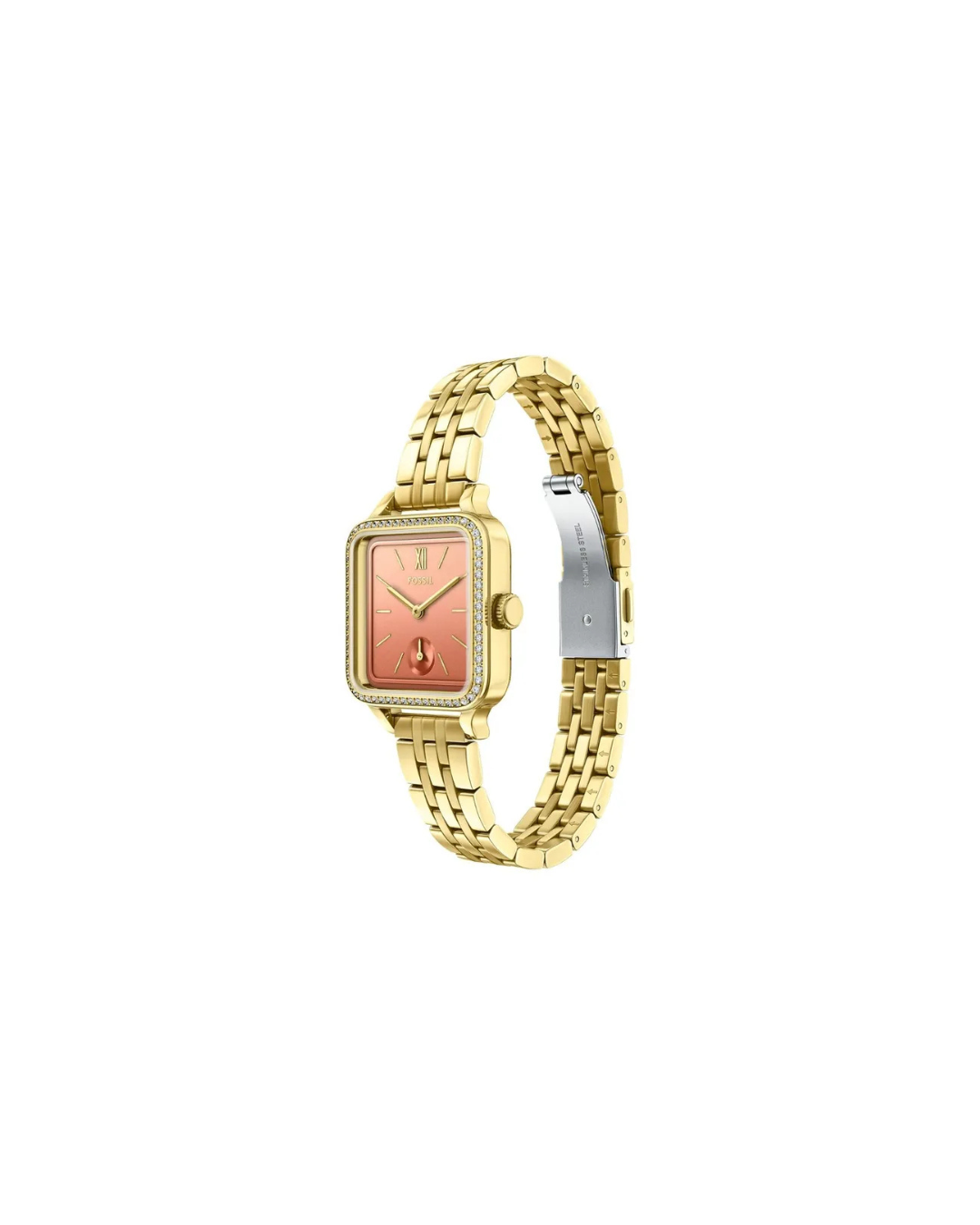 Colleen Gold Stainless Steel Watch with Peach Square Dial 28mm - BQW8043 (Ladies)