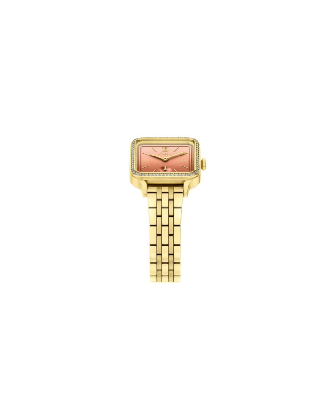 Colleen Gold Stainless Steel Watch with Peach Square Dial 28mm - BQW8043 (Ladies)