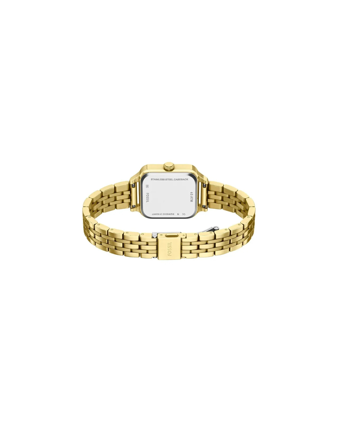 Colleen Gold Stainless Steel Watch with Peach Square Dial 28mm - BQW8043 (Ladies)