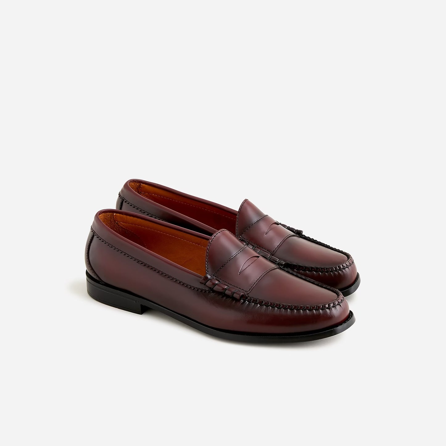 J Crew Camden loafers in leather Vintage Merlot