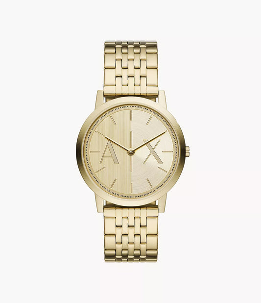 Armani Exchange Two-Hand Gold-Tone Stainless Steel Watch