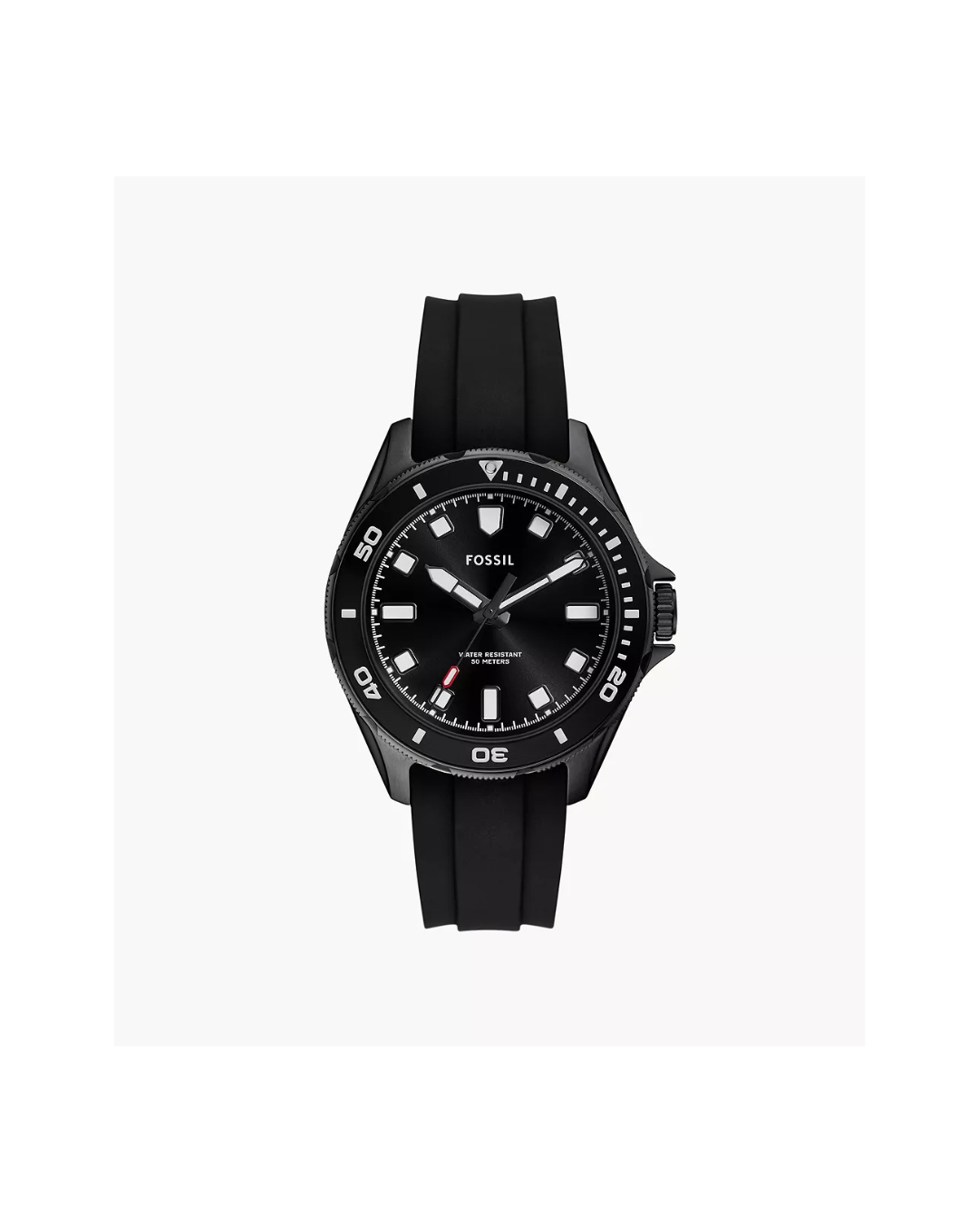 Dalton 42 mm Three-Hand Black Silicone Watch