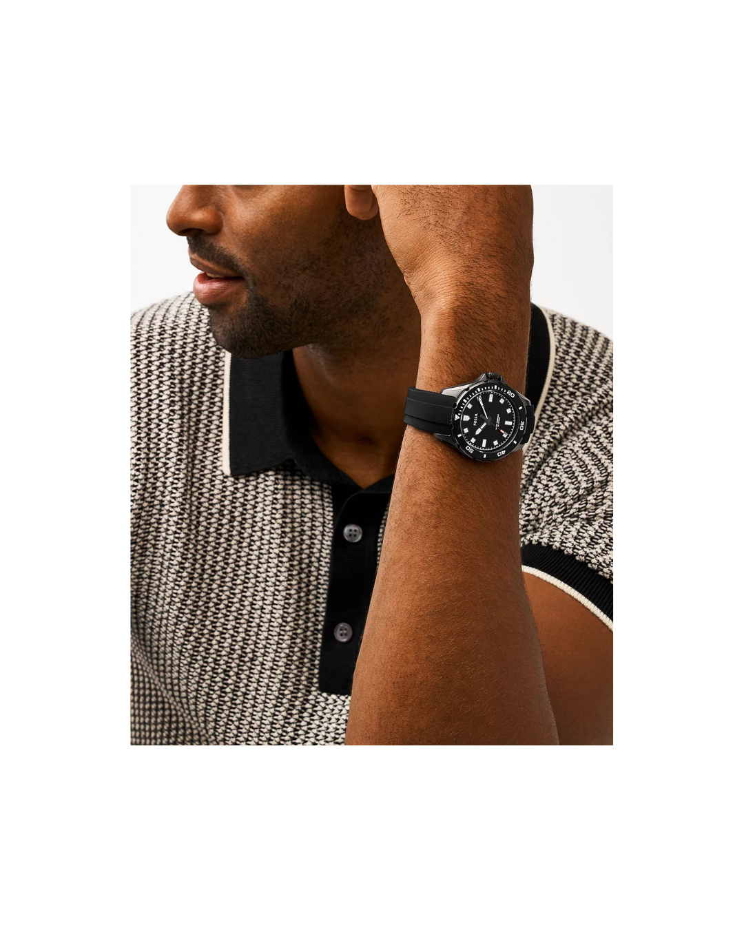 Dalton 42 mm Three-Hand Black Silicone Watch