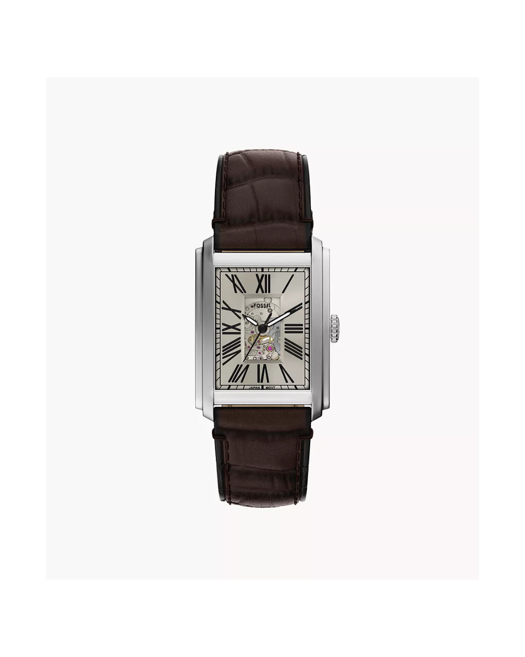 Fossil Carraway 30 mm Automatic Brown Croco Leather Watch