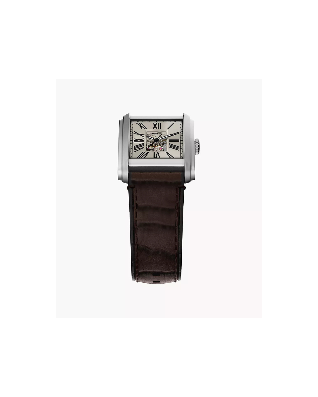 Fossil Carraway 30 mm Automatic Brown Croco Leather Watch