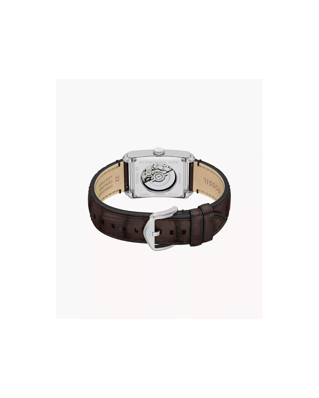 Fossil Carraway 30 mm Automatic Brown Croco Leather Watch
