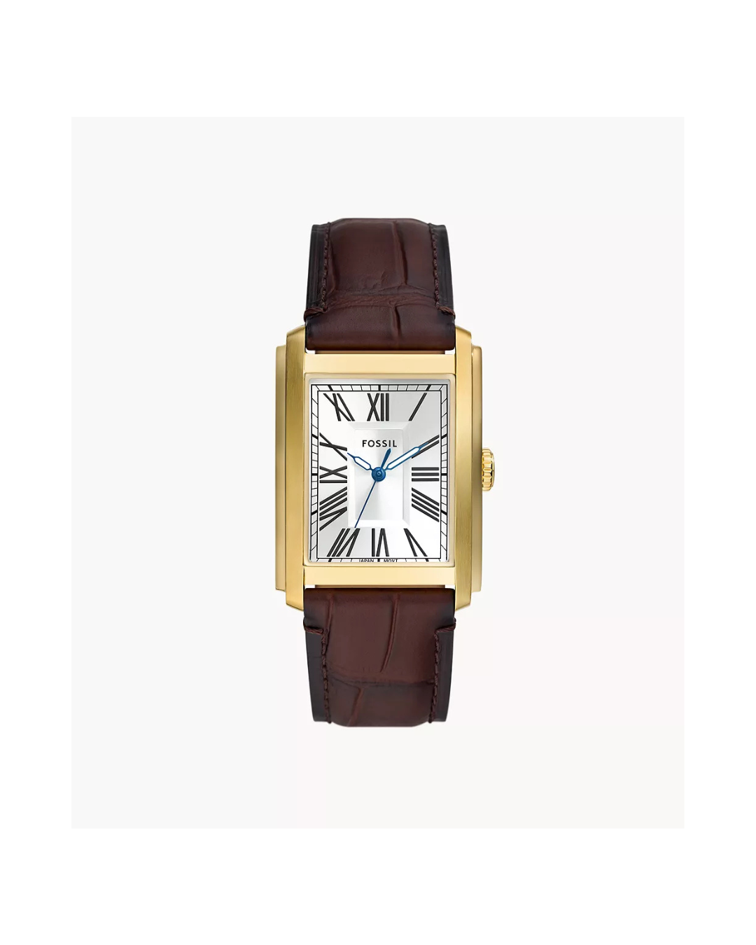 Fossil Carraway 30mm Three-Hand Brown Croco Leather Watch
