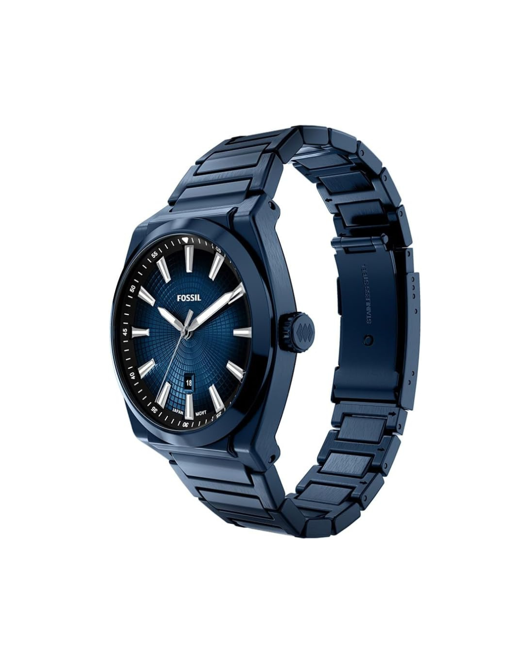 Fossil Men's Everett Quartz Stainless Steel Watch, Three-Hand Watch for Men 42mm