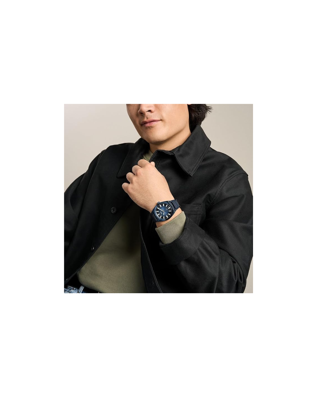 Fossil Men's Everett Quartz Stainless Steel Watch, Three-Hand Watch for Men 42mm