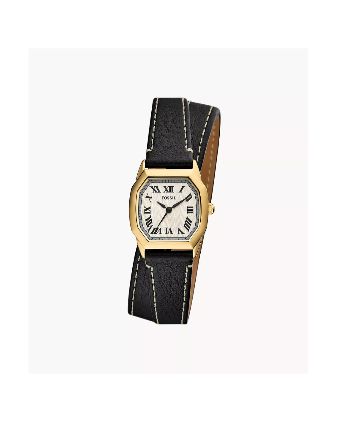 Harlow 27 mm Three-Hand Black Leather Watch (Ladies)