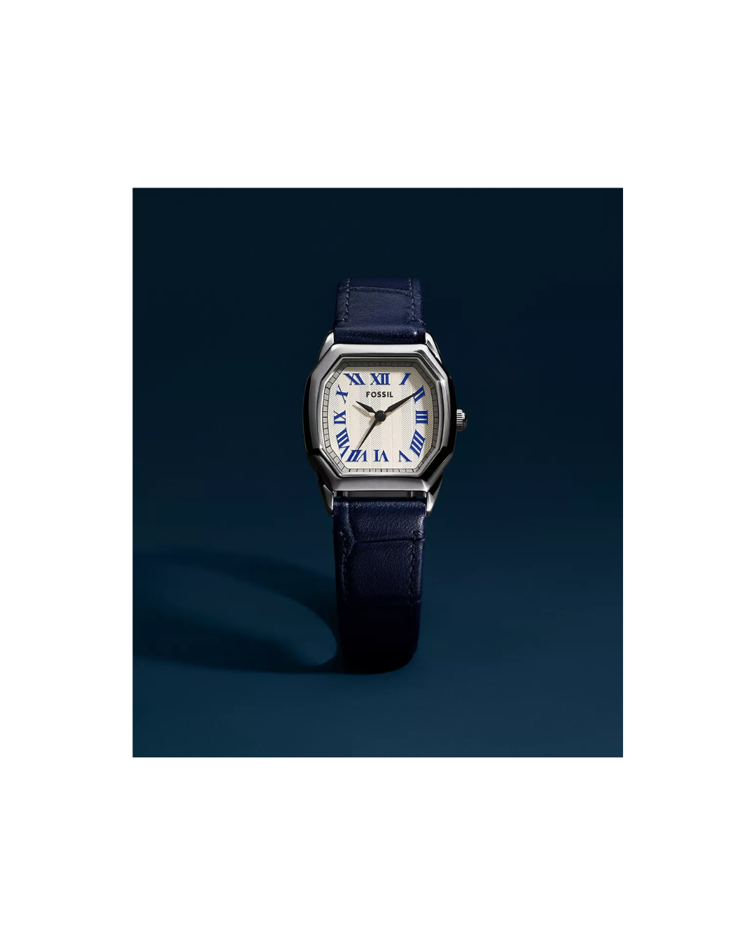Harlow 27 mm Three-Hand Navy Croco Leather Watch (Ladies)