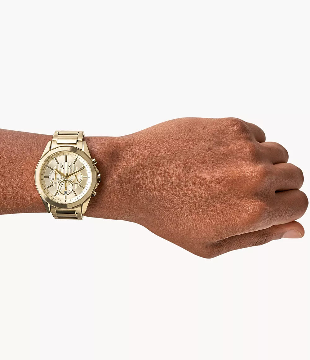 Armani Exchange Chronograph Gold-Tone Stainless Steel Watch – Shoetemplegh