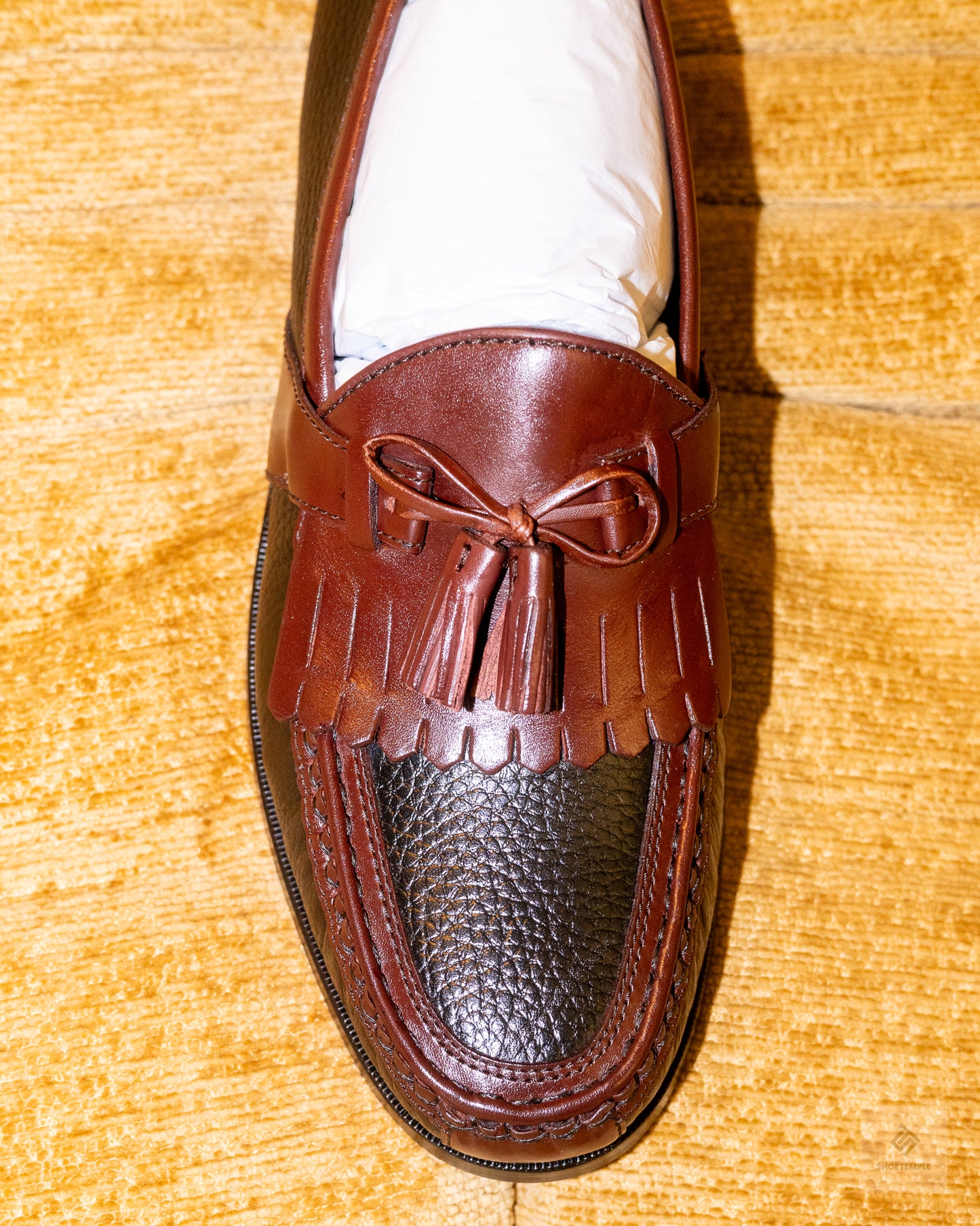 Johnston & Murphy Two Toned Kilted Tassel Loafers