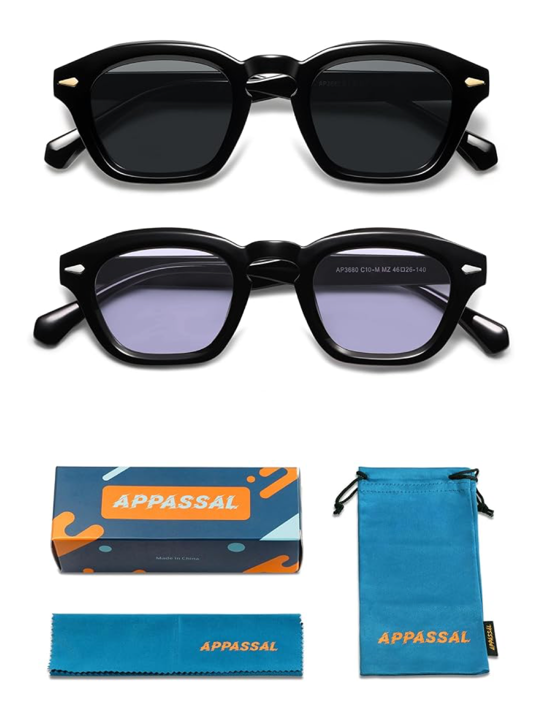 2 in 1 Retro Square Sunglasses for Men & Women | UV400 Protection