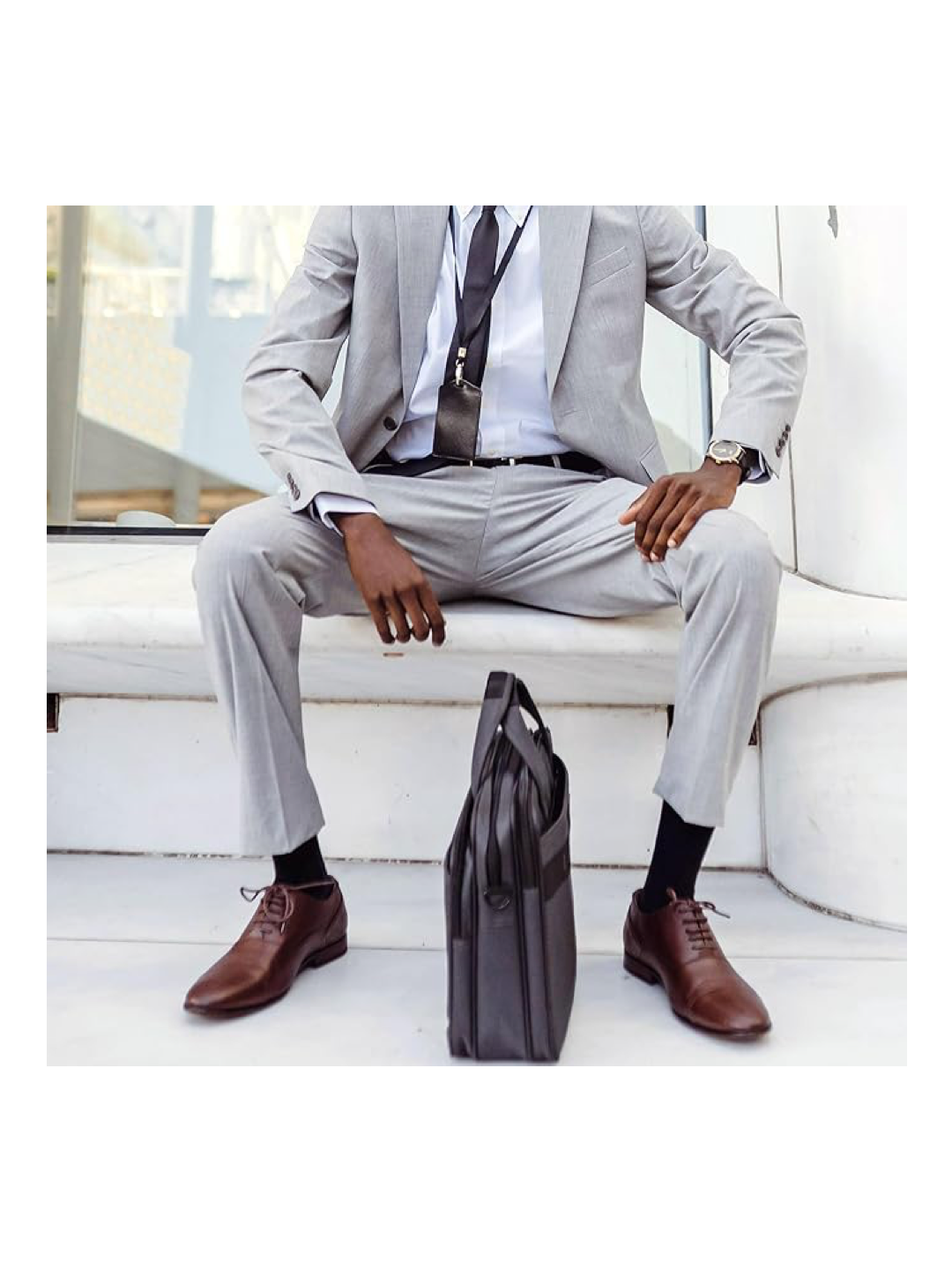 5-Pack Men's Black Ribbed Dress Socks | Cotton Blend Crew Socks