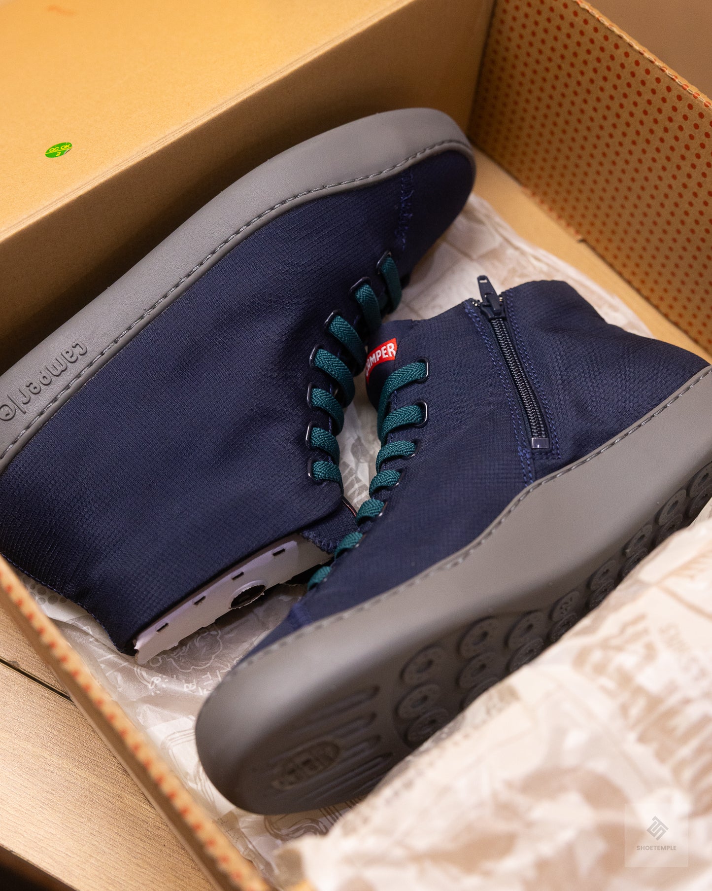 Camper Peu Touring textile sneaker boots for men, featuring elastic laces and EVA outsoles
