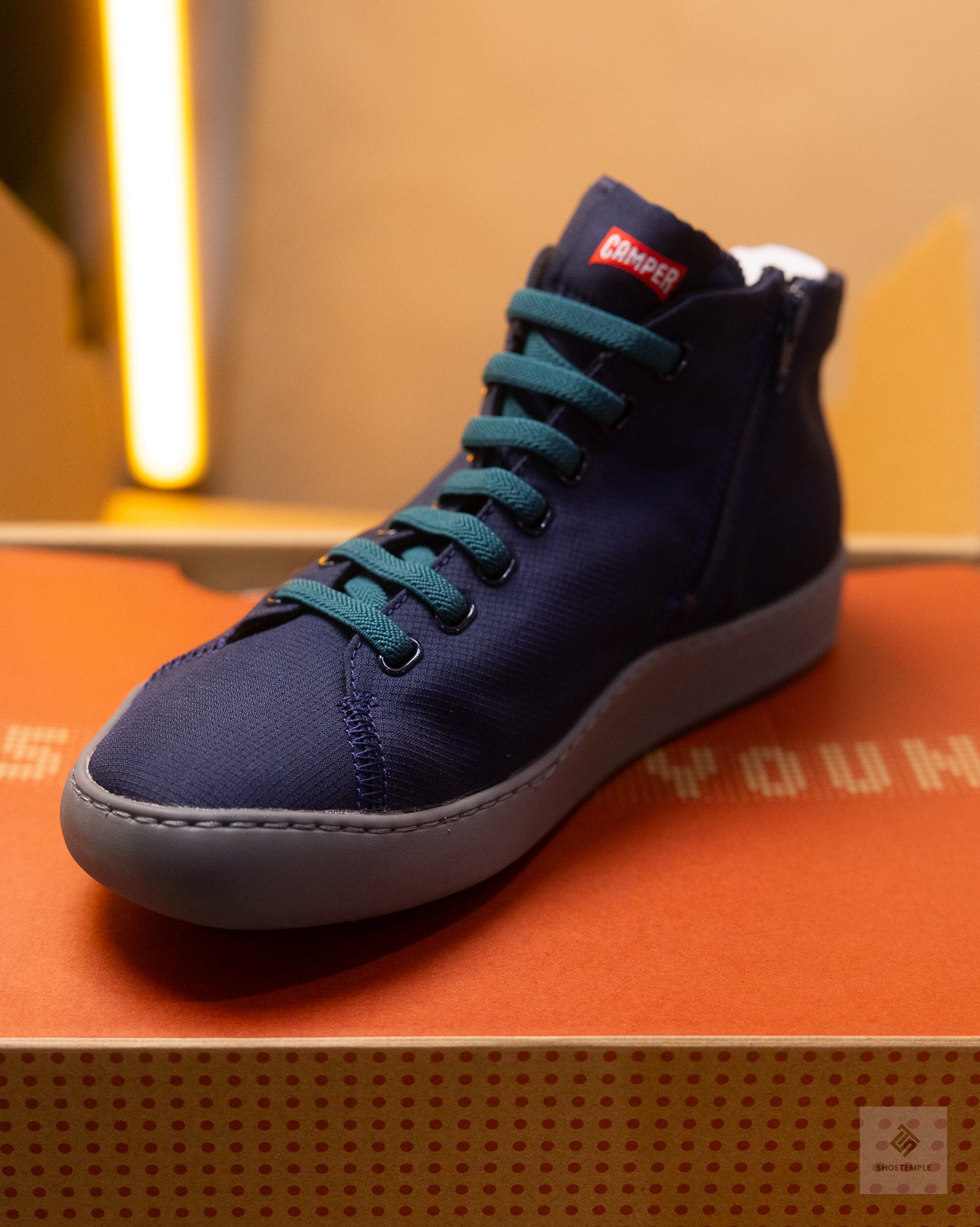 Camper Peu Touring textile sneaker boots for men, featuring elastic laces and EVA outsoles