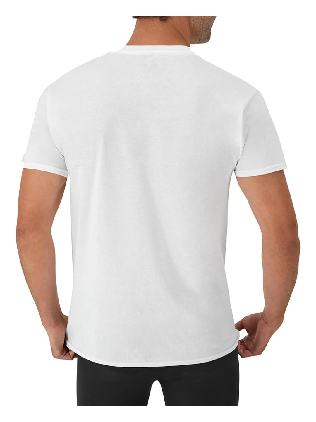 6 in a Pack Hanes Men's V-Neck Undershirts – Moisture-Wicking Cotton Tees, Odor Control, White