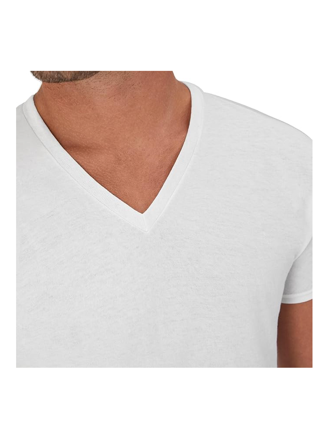 6 in a Pack Hanes Men's V-Neck Undershirts – Moisture-Wicking Cotton Tees, Odor Control, White