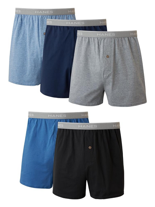 5 in a Pack Hanes Men's Boxer Briefs – Cool & Breathable Cotton, Comfortflex Waistband
