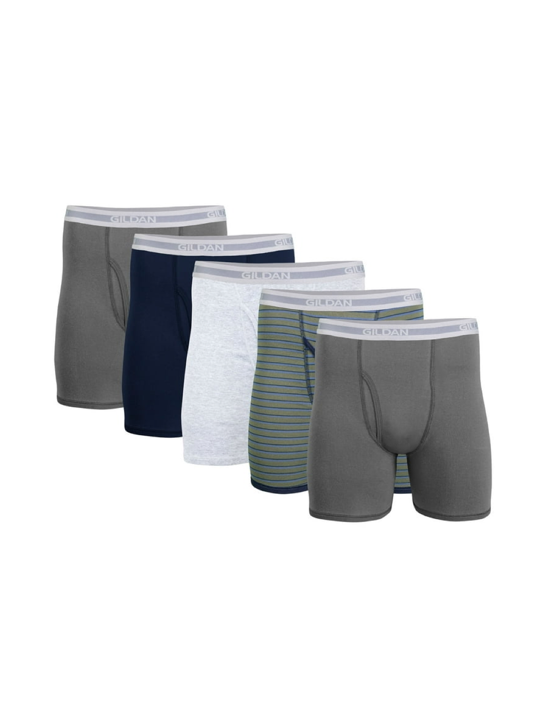 5 in a Pack Gildan Men's Regular Leg Boxer Briefs