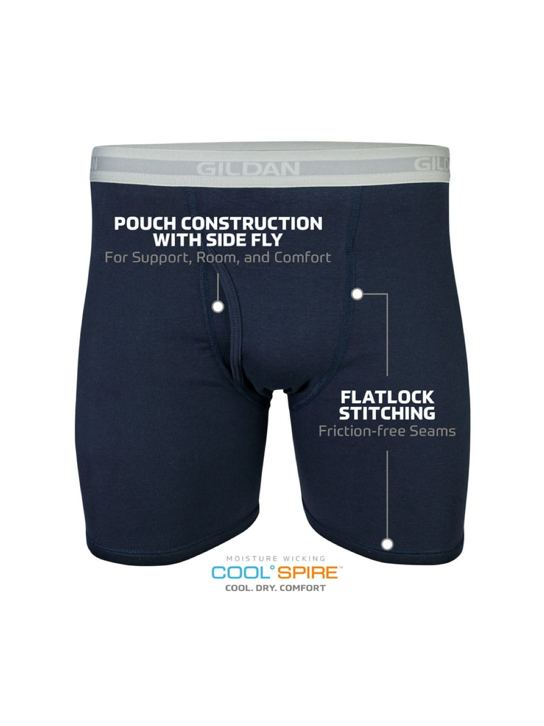 5 in a Pack Gildan Men's Regular Leg Boxer Briefs