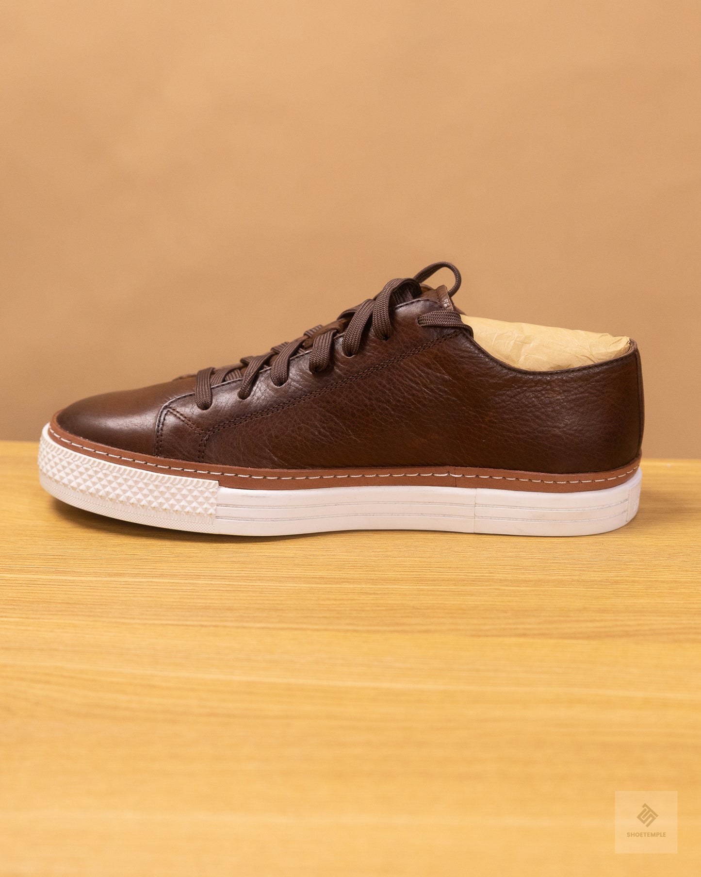 Allen Edmonds Paxton Casual Lace-Up Sneaker in dark brown leather.