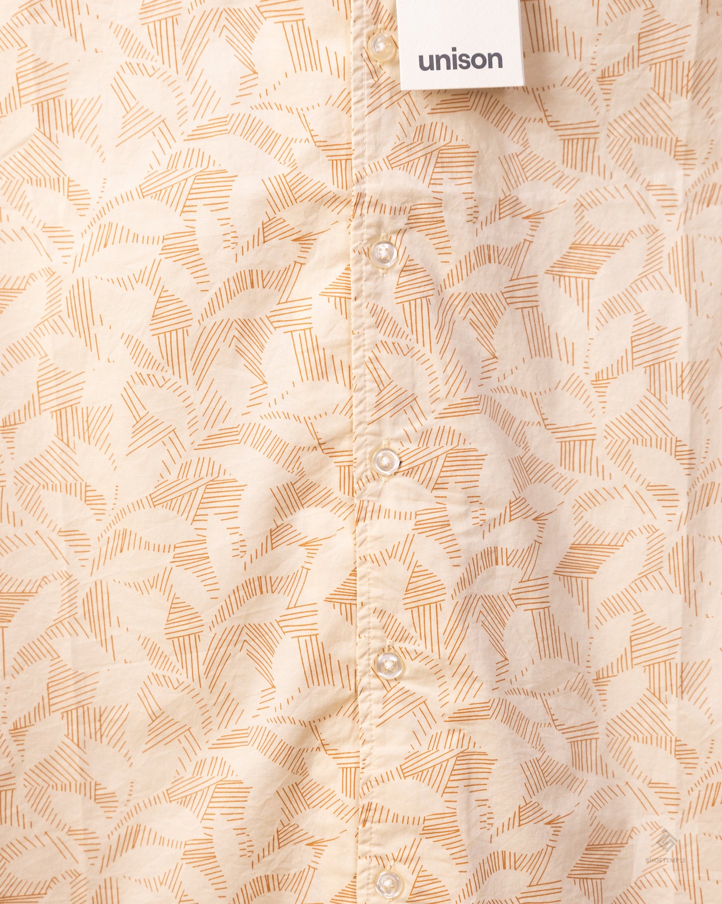 Unison Beige Short Sleeve Print Casual Shirt