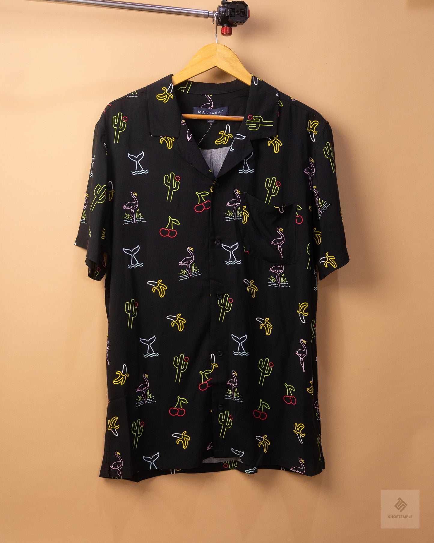 Mantaray Neon Light Print Short Sleeve Shirt