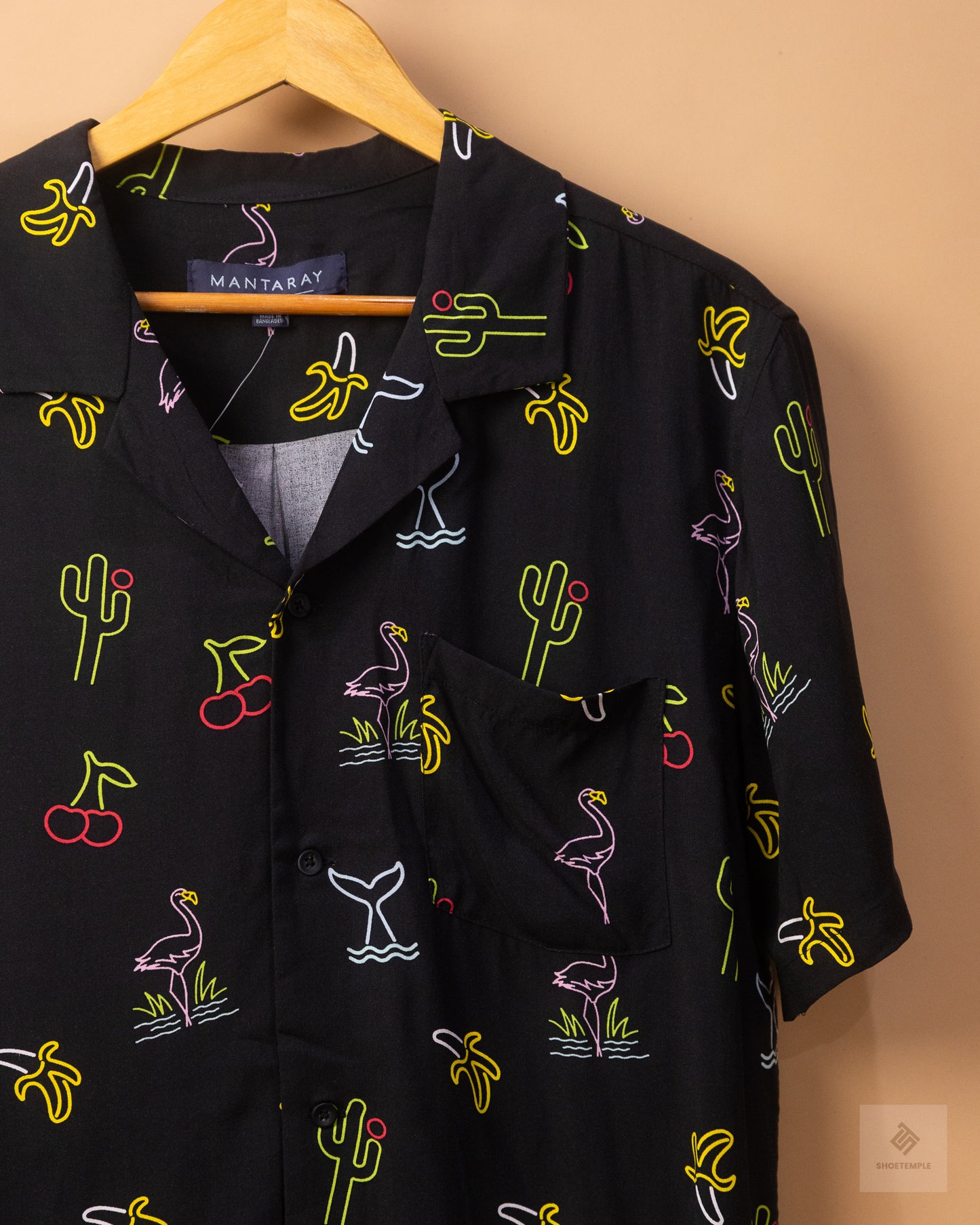 Mantaray Neon Light Print Short Sleeve Shirt