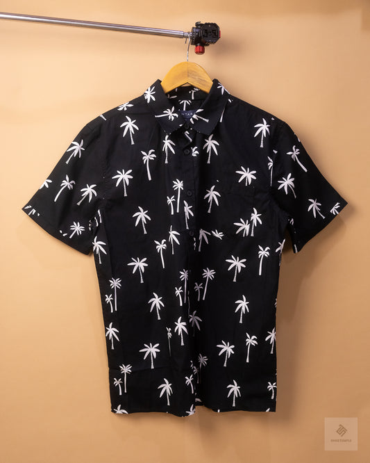 Mantaray Black Palm Shirt