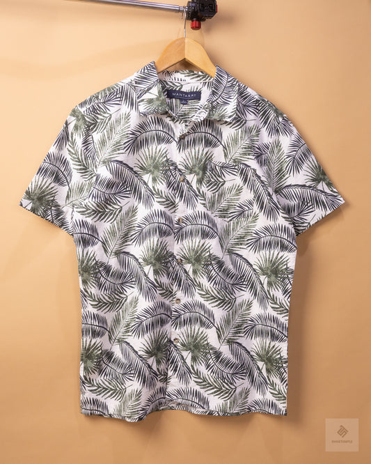 Mantaray Short Sleeve Palm Shirt Print