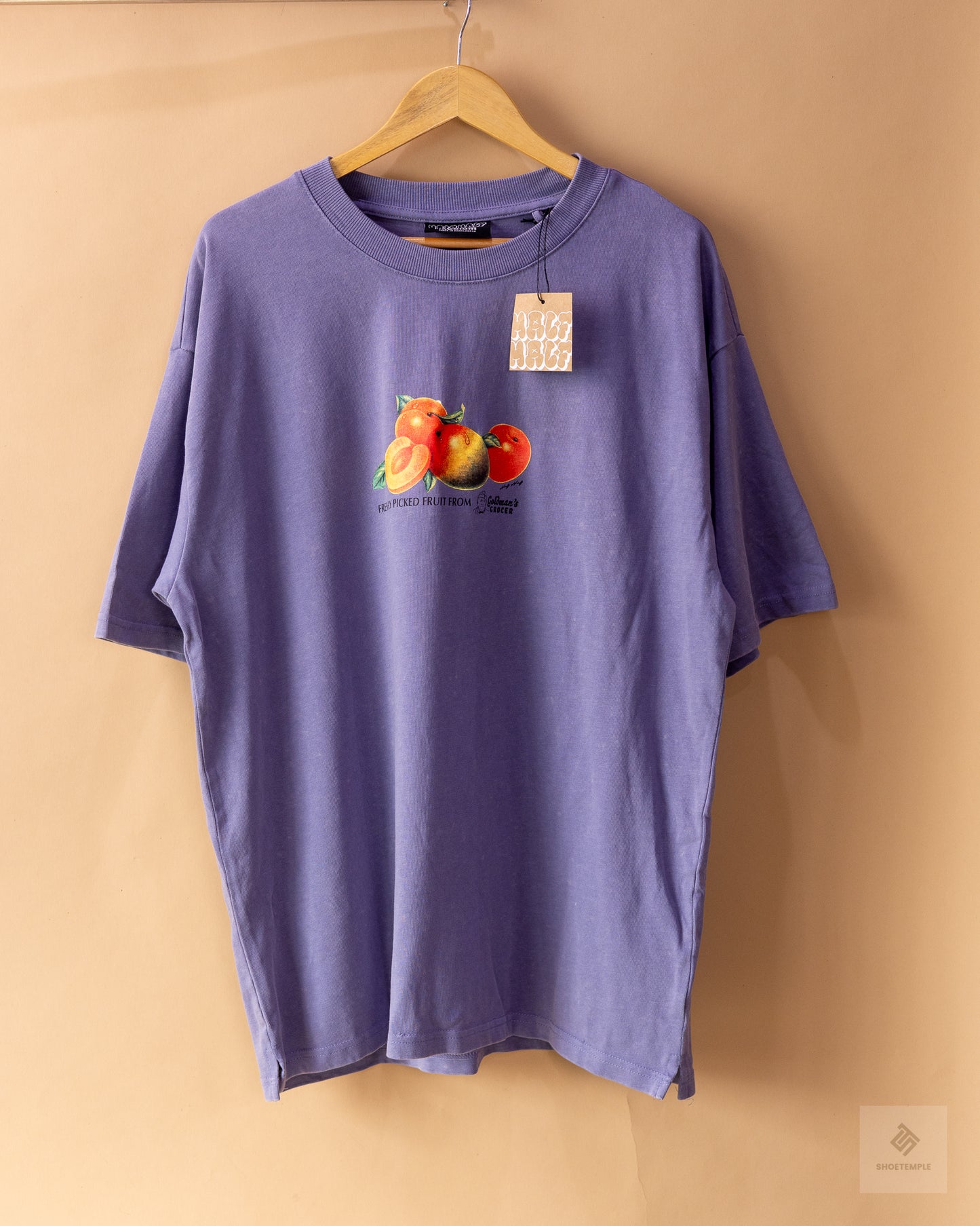 Half and Half Oversized Graphic T-Shirt