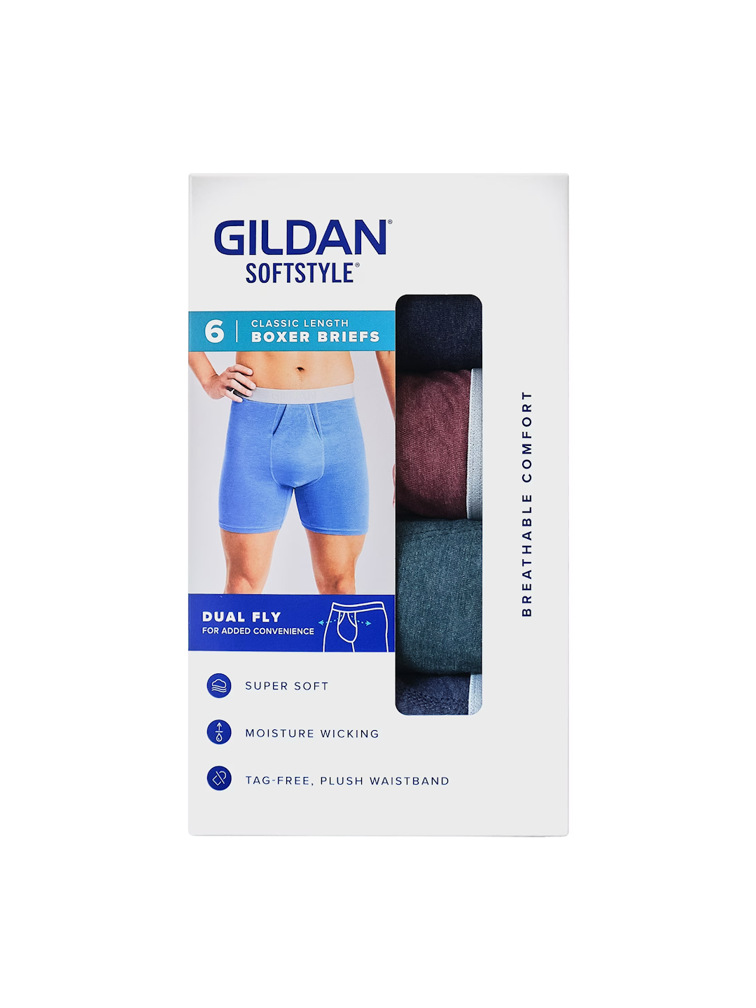 6- Pack Gildan SoftStyle Adult Men's Boxer Briefs