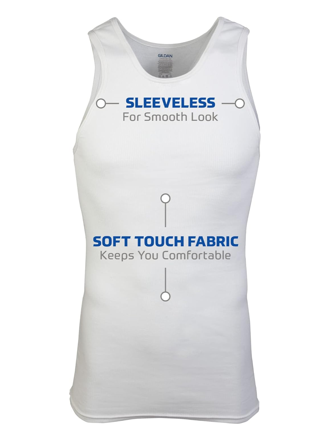 6 in pack Gildan Men's A-Shirts Tanks Multipack