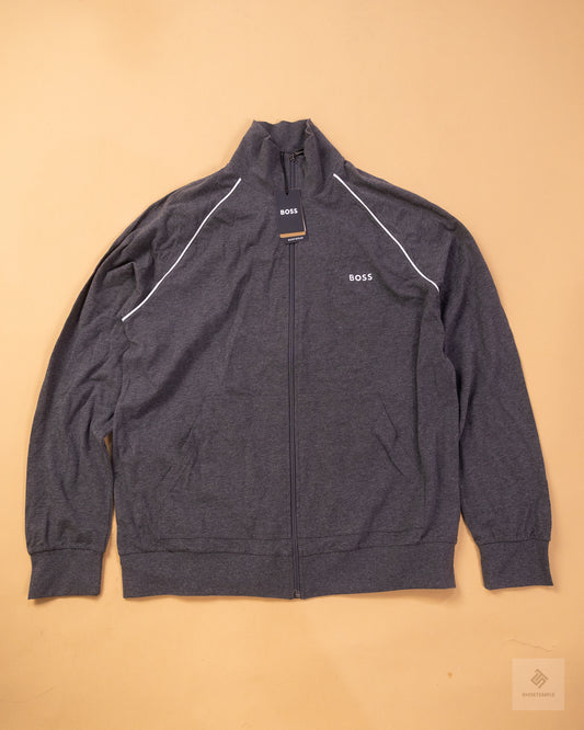 HUGO BOSS embroidered-logo zip-up jacket