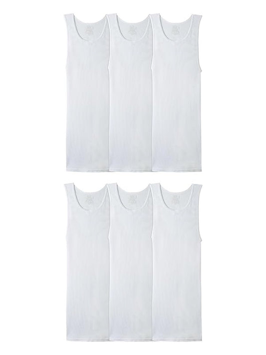 6 Pack Fruit of the Loom Men's Sleeveless Moisture Wicking Singlets