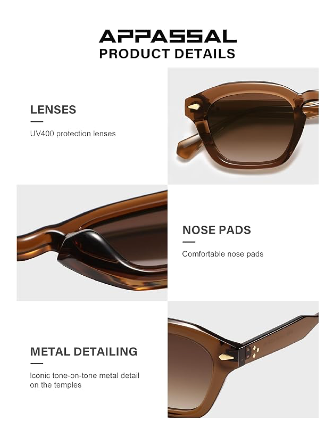Retro Square Sunglasses – 2-Pack (Unisex) - Browns